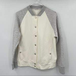 Under Armour White & Gray Snap Button Up Sweatshirt